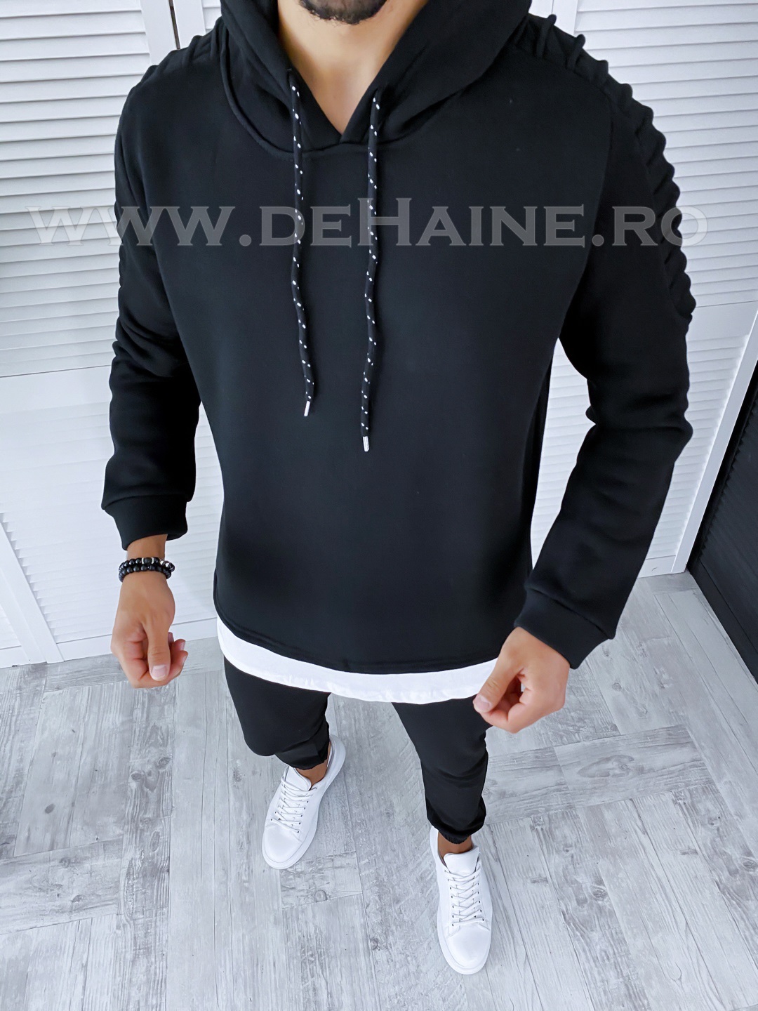 Hanorac barbati negru slim fit a8336 o3-4